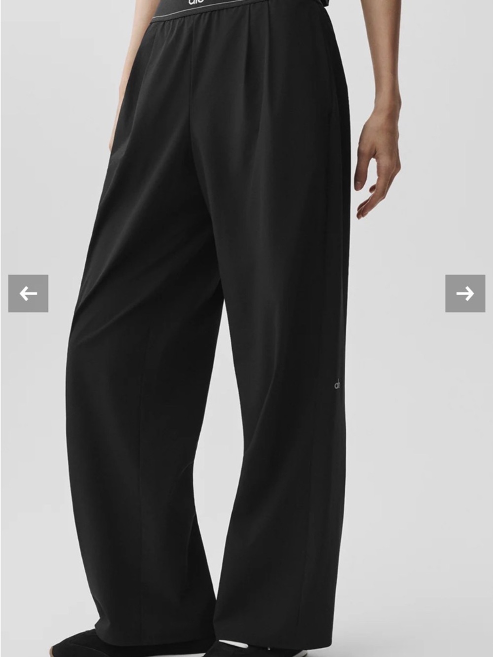 ALO Yoga Black Wide Leg Lounge Pants - Picture 2 of 5